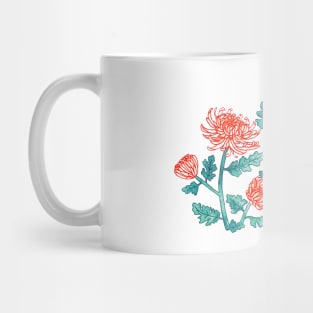 Chrysanthemum Watercolor & Pen Print - Pastels Mug